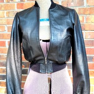 Wilson's Black Leather Bomber Jacket